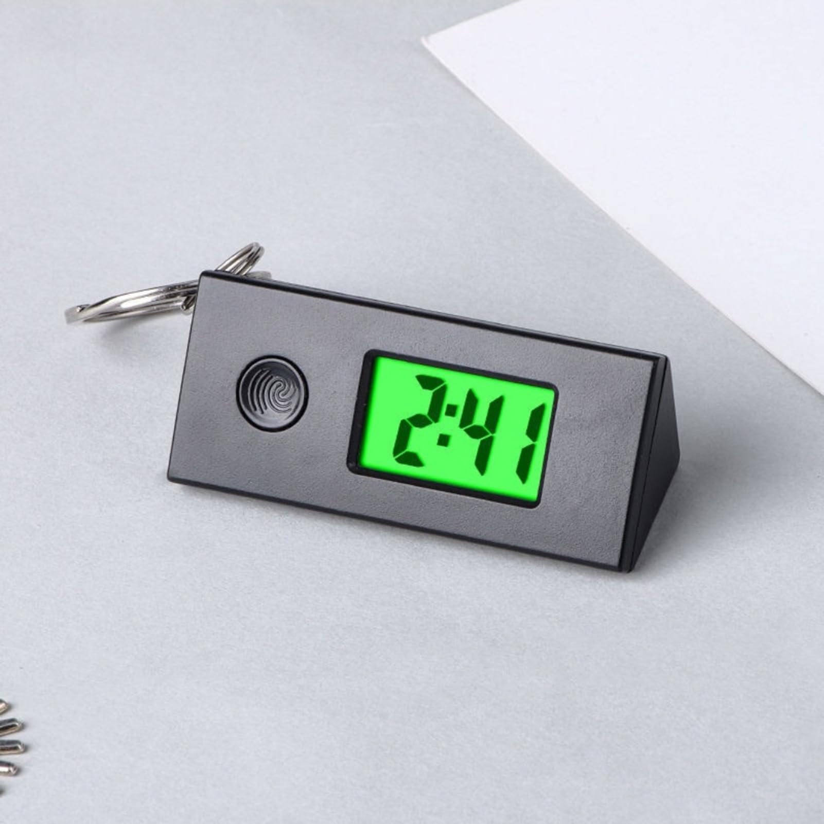 Keychains - Orologi da tasca, in ABS, 5,6 x 2,1 x 2,3 cm, con mini orologio digitale portatile, cronometro di timer, portachiavi, studio di indagine elettronico luminoso