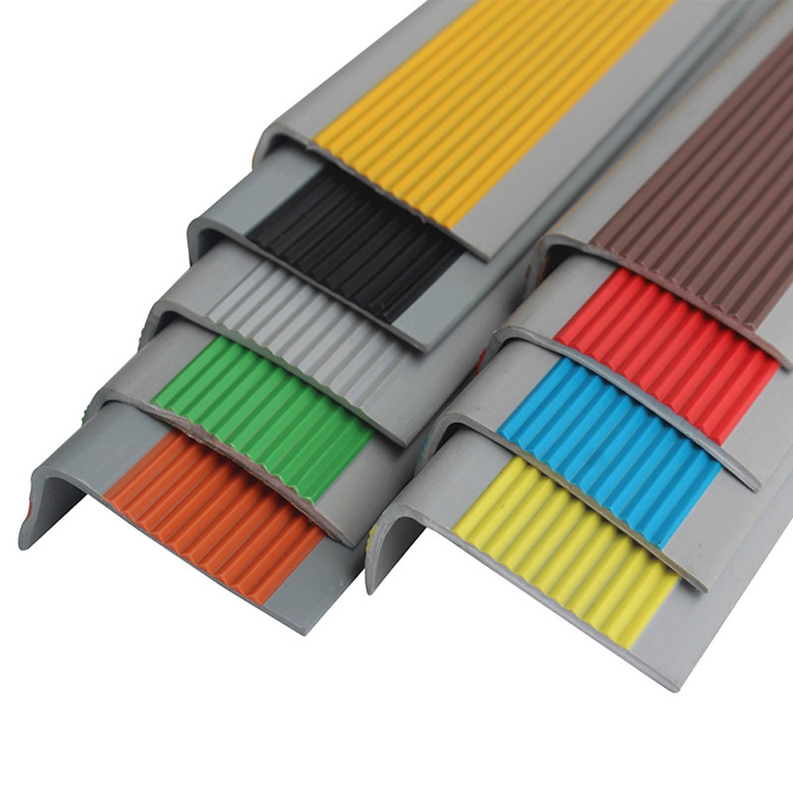Treppenkantenprofil Safety,PVC Treppenkantenprofil Selbstklebend Winkelprofil Anti-Rutsch Treppenkante 50x25mm,Treppenstufen-Profil,Treppenwinkel-Profil,Gelochtes Stufenkanten-Profil,Rutschhemmend