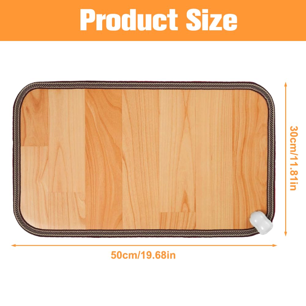 Tappeto Riscaldante Piedi, 50 x 30 cm Scaldapiedi Elettrico Portatile, Scalda Piedi Casa Elettrico con 10 Livelli di Temperatura & 3 Timer, Tappetino Riscaldante Piedi per Casa e Ufficio