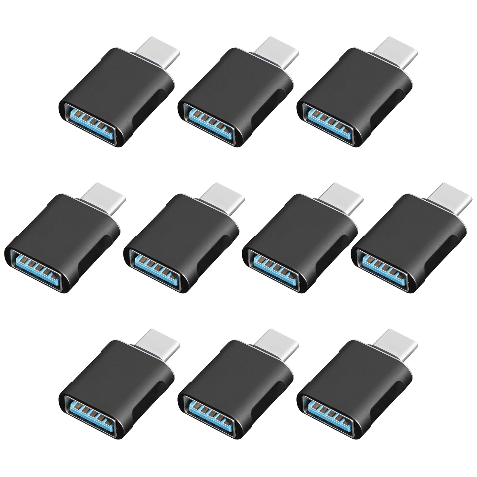 TFAK 10 Pack Up to 10Gbps/120W Usbc to USB Adapter,USA to USB-c adopters,U sb to USB C Connector,Type C Male to a Female Adapter for Charger,Phone 15/