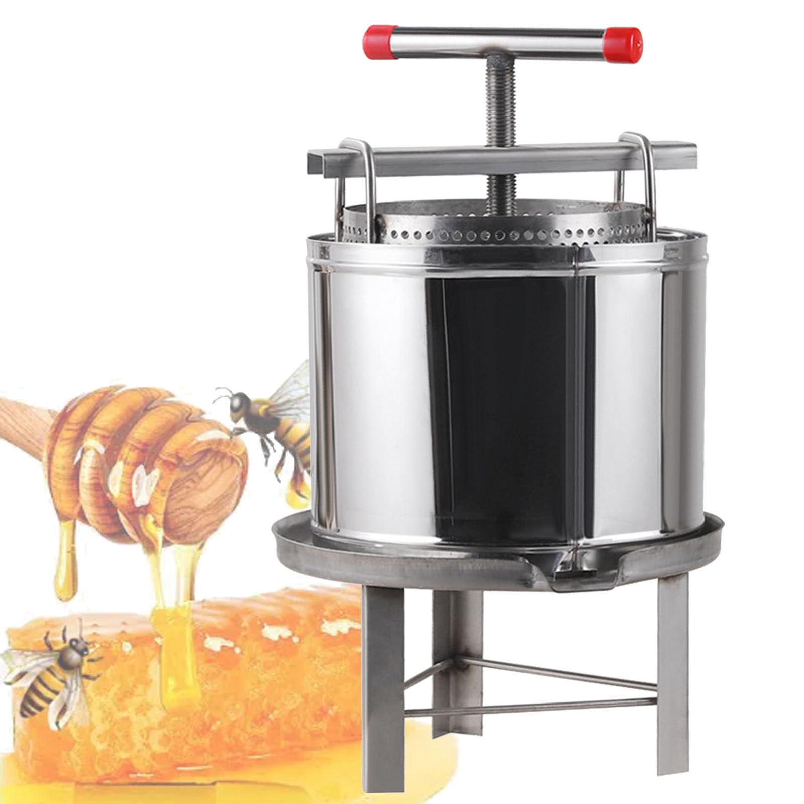 Estrattore di Miele Smielatore Manuale,pressa per Miele in Acciaio Inox per Melario Estrattore di Miele Acciaio Inox