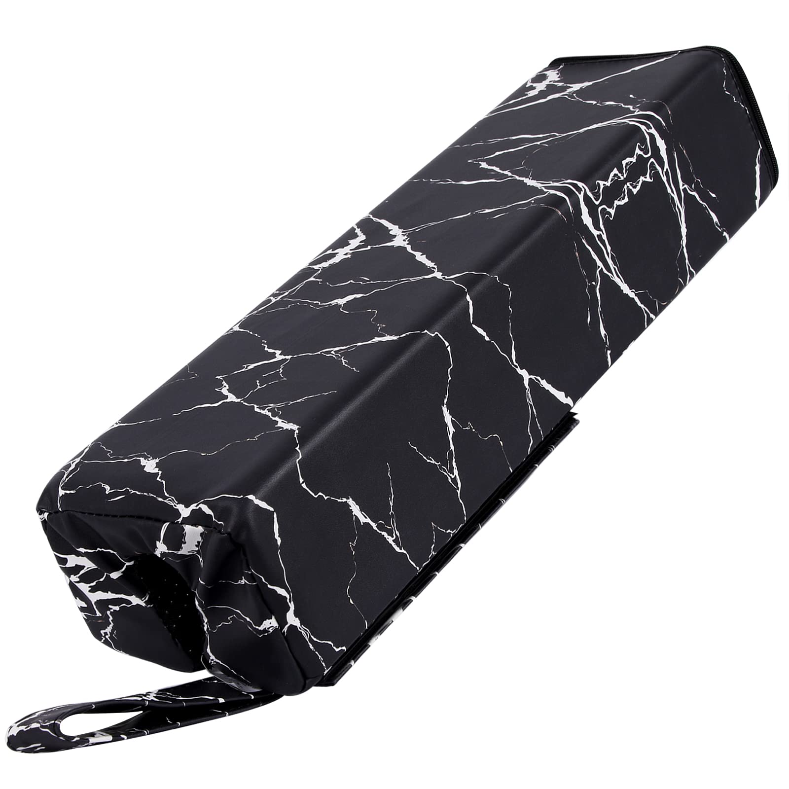 POWER GUIDANCE Square Hip Thrust Barbell Pad with Non-Slip Cover, Thick Foam Pad Built-In Velcro Safety Straps and Anti-Skid Points for Glute Pushes, Lung Workouts, Weightlifting (Black Marbling)