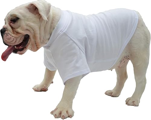 Lovelonglong 2019 - Ropa para mascotas, Disfraces para Perro, Ropa Camisetas en blanco para Perros Grande Medianos Pequeños 100% Algodón 18 Colores,