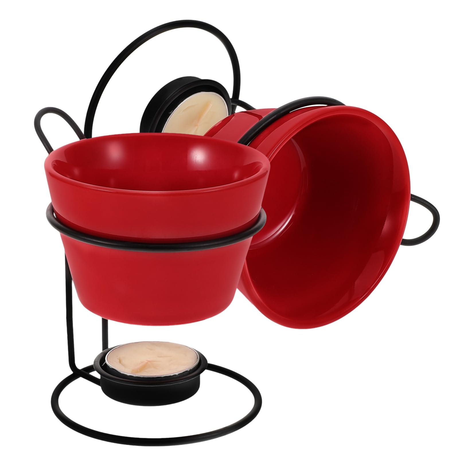 MAGICLULU 2sets Pentole in Ceramica per Sciogliere Formaggio Accessori per Fonduta di Formaggio Scaldavivande in Ceramica Pentole per Sciogliere Cioccolato per Gelato Portatili e Pratici