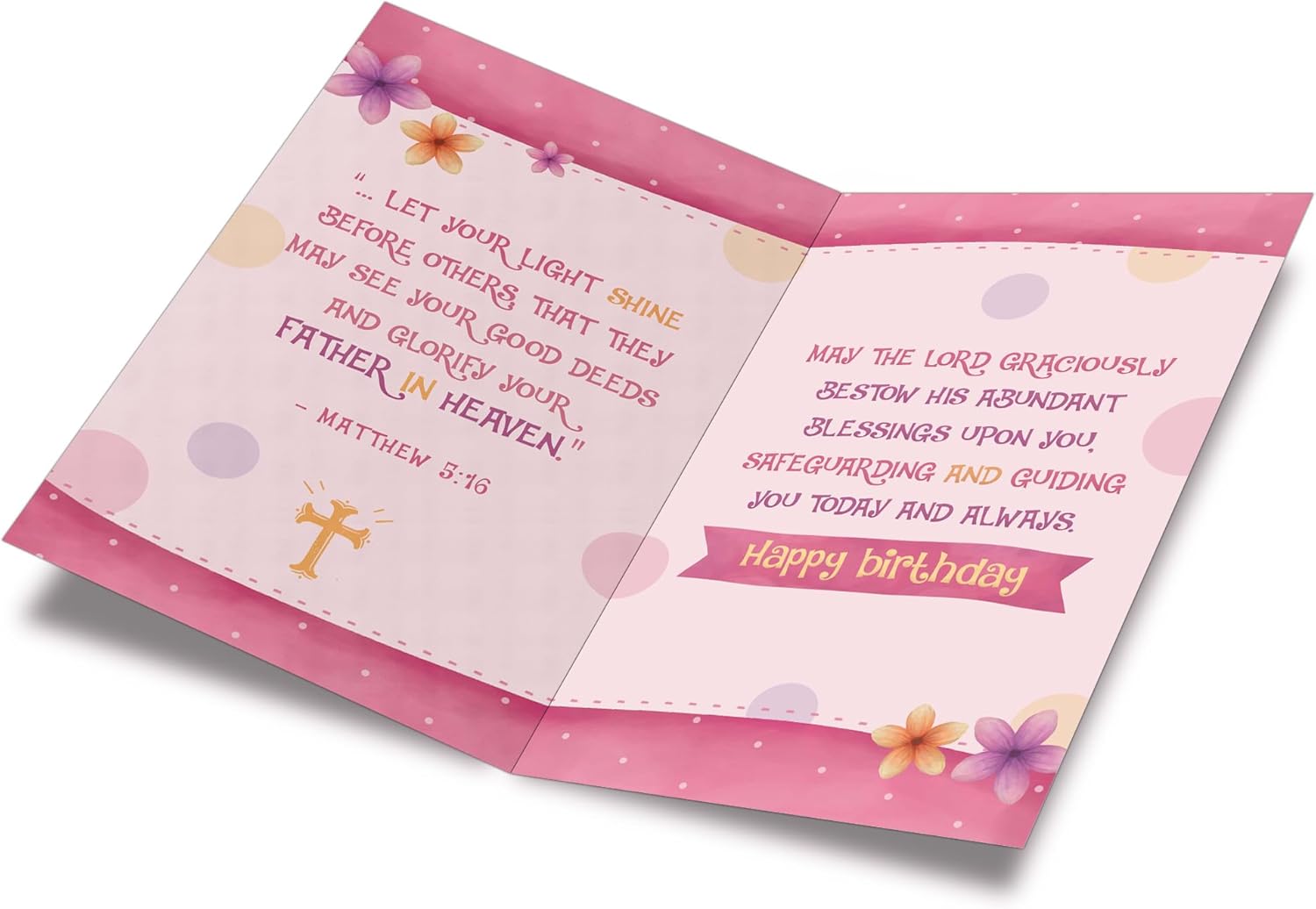 Prime Greetings Religious Birthday Card For Daughter, Made in America, Eco-Friendly, Thick Card Stock with Premium Envelope 5in x 7.75in, Packaged in Protective Mailer - Image 2