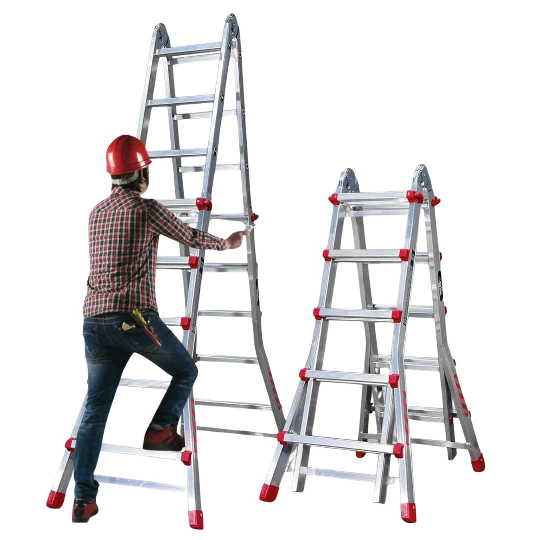 BTF Premium Escalera Telescópica hasta 20 Peldaños | Escaleras Plegables Aluminio | Escalera Extensible 4,7 Metros y 150kg | Multiposición Ladder | Escada Certificación EN131