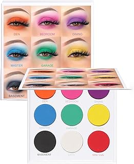 Highly Pigmented Eyeshadow Palette Colorful Rainbow Matte Eye Shadow Palette, Long Lasting Waterproof Makeup Palette, 9 Colours Bright Eyeshadow Makeup Palette