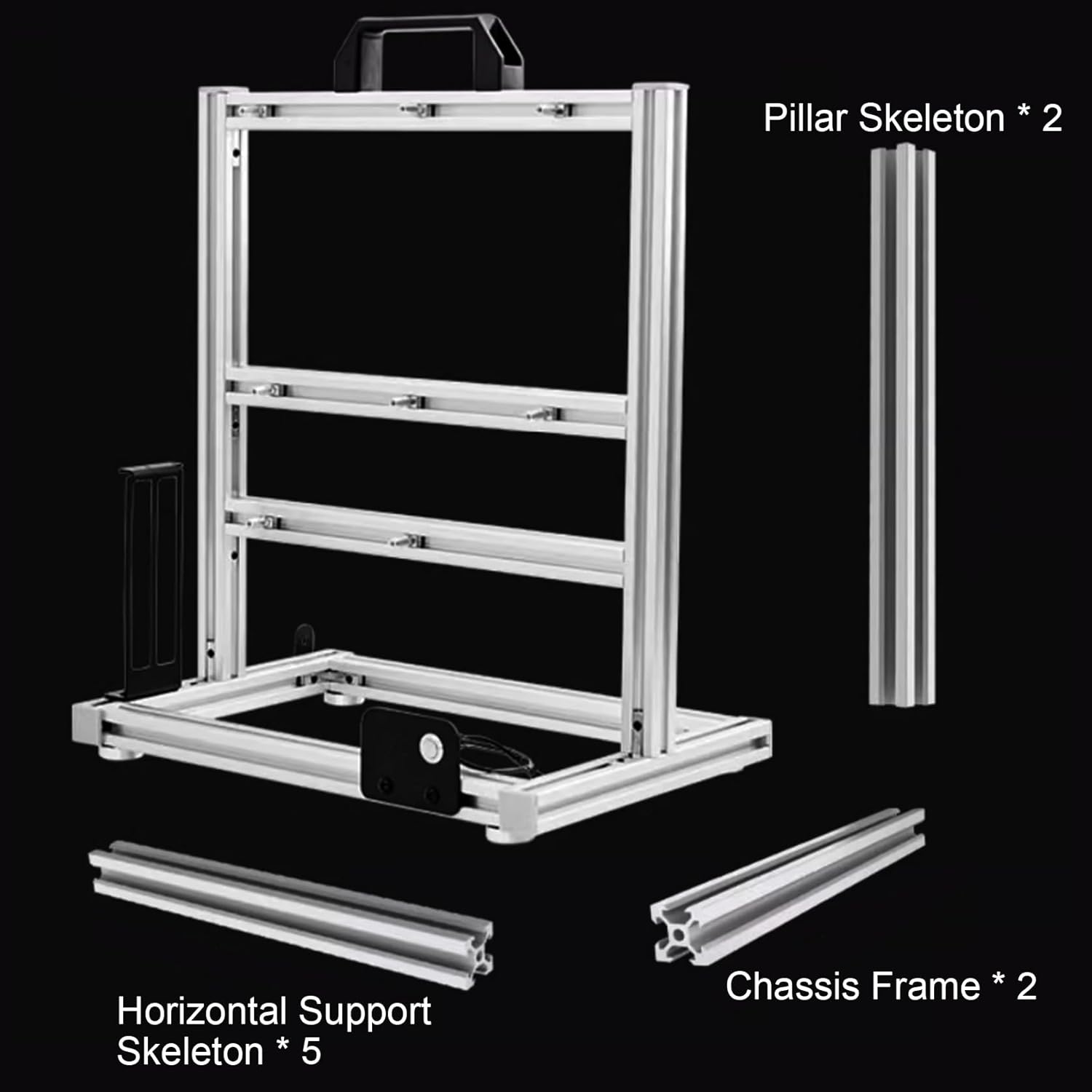 PC Test Bench Motherboard Case, Aluminum Open Frame Computer Case Rack Bracket, Support ATX Computer Case and 180 Water-Cooled,DIY Creative Personality Motherboard Chassis Set, Vertical Overclocking