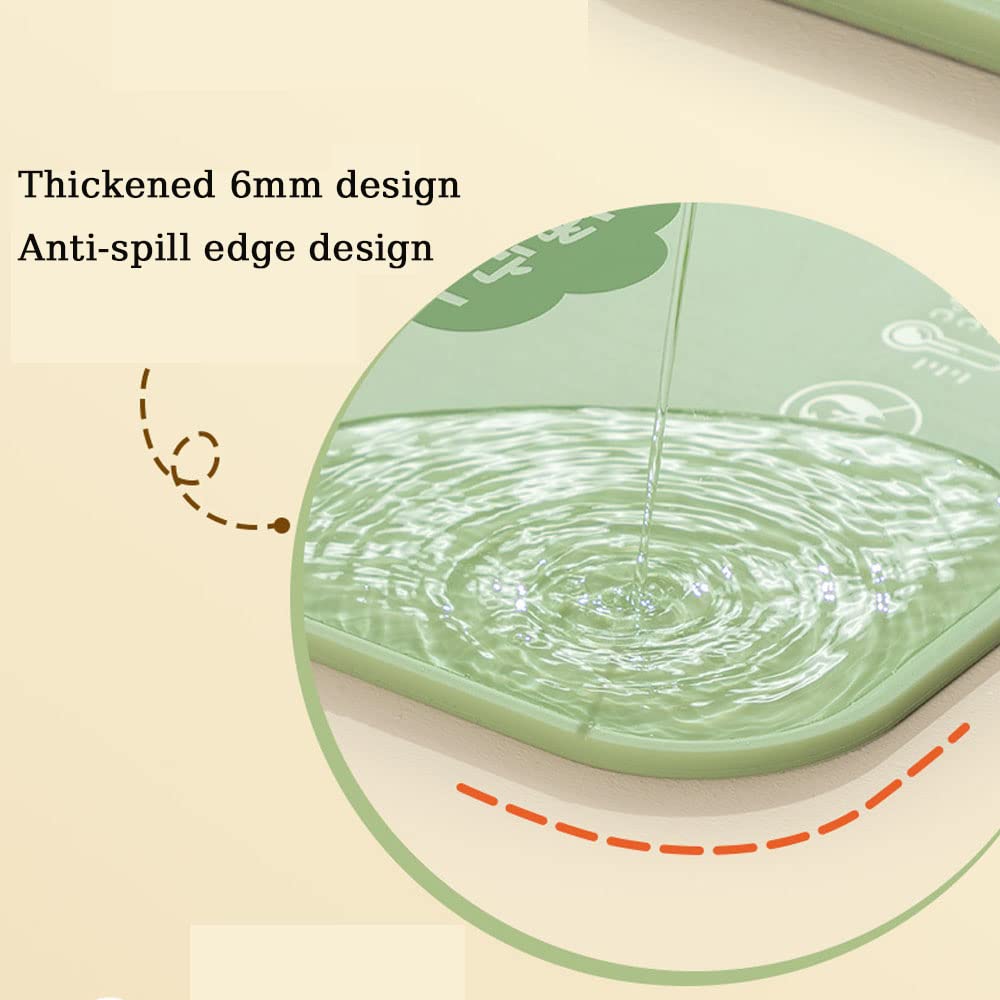 Alfombrillas De Silicona para Hornear En La Cocina, con Medida Alfombrilla De Silicona para Amasar, Mantenga Sus Encimeras Limpias,Verde
