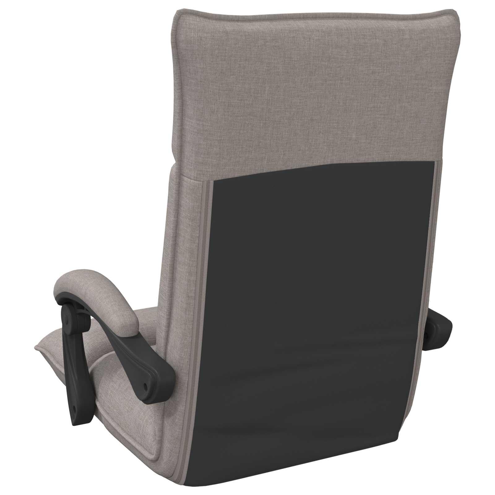 Krzesło podłogowe z materiału taupe 66 x 66 x 80 cm z regulowanym oparciem i podłokietnikiem, składane, ergonomiczne, do salonu, czytania, jogi, biura, gier