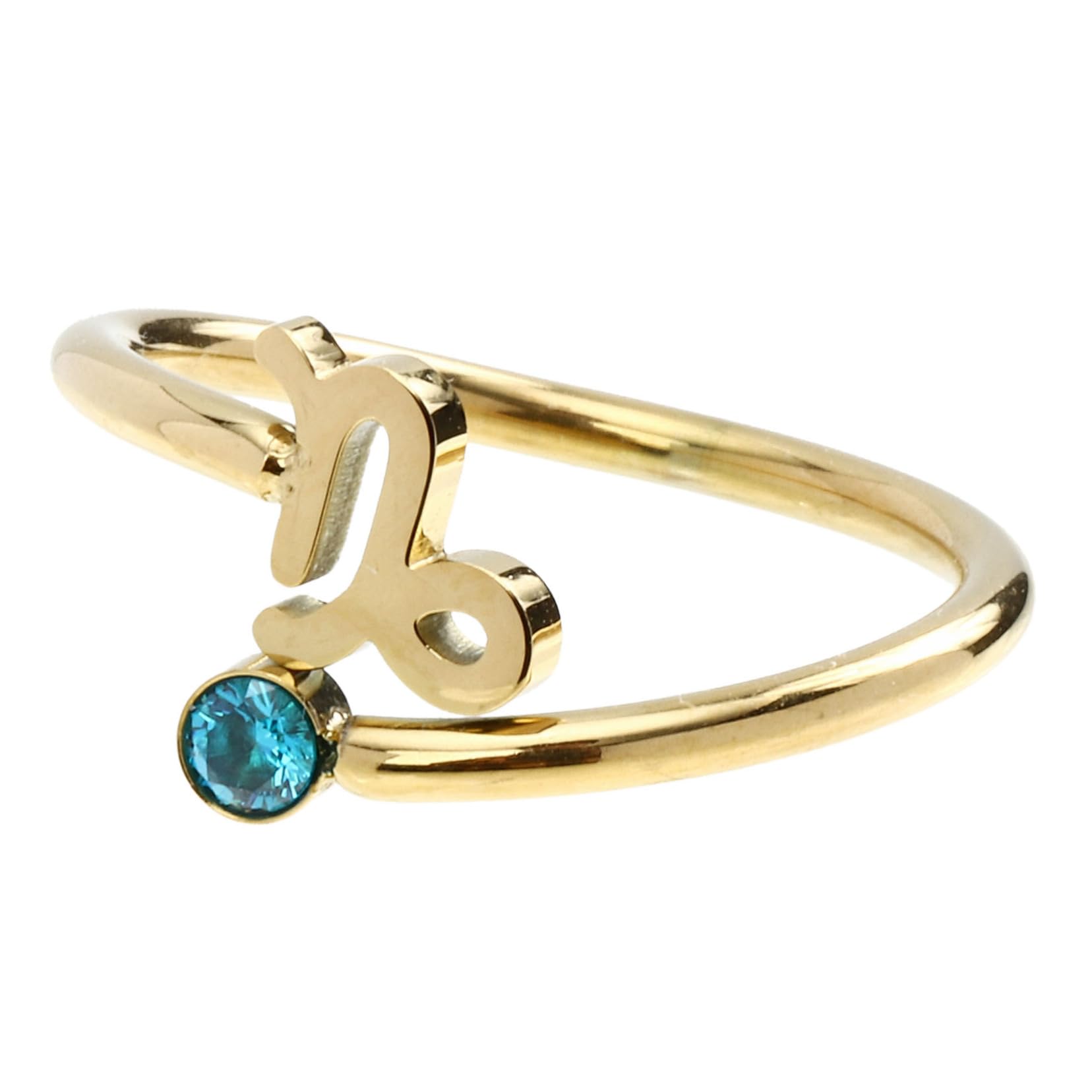 Didiseaon Anillo Abierto del Zodíaco Ajustable Circonita, Dorado | Acero Inoxidable, Diseño para Mujeres y Niñas, Adecuado para Boda y Fiesta