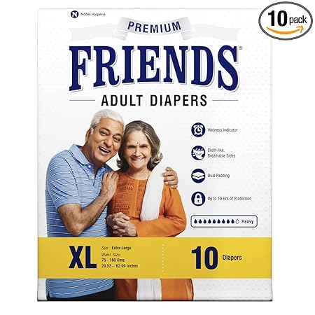 FRIENDS Premium Unisex Adult Diapers Extra Large Waist Size (48