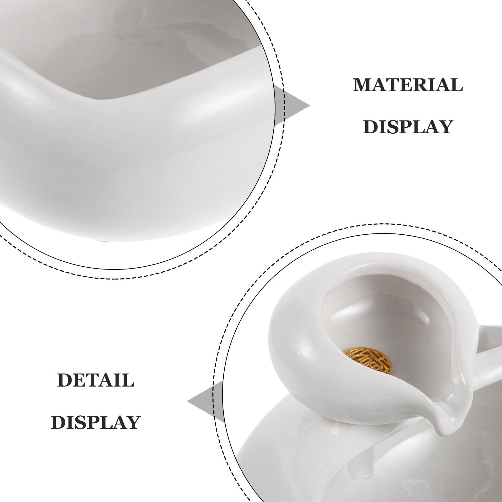 ULTECHNOVO Décoration Aquarium Blanc en Céramique Circulation d'eau pour Poissons et Plantes, Améliore L'air Frais sur Bureau ou Rebord de Fenêtre