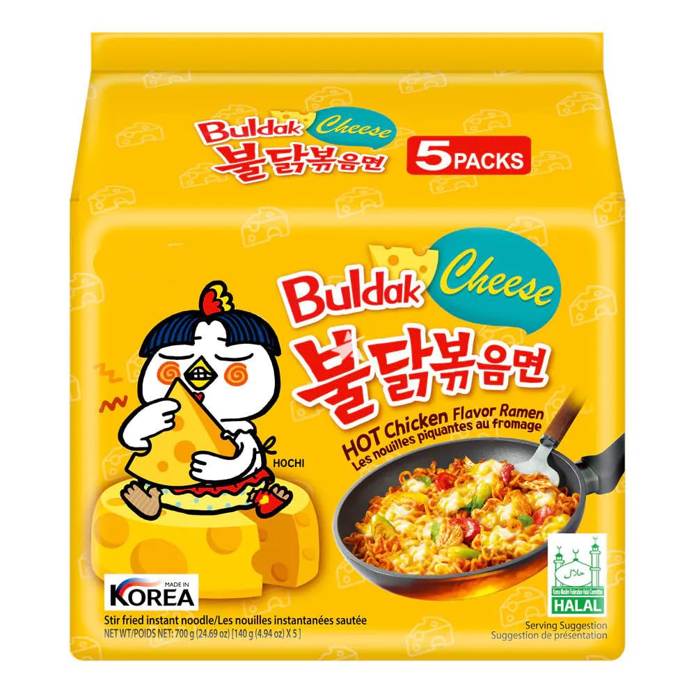 YIJIA | Pack 5 Paquetes mezclados B Ramen Coreano instantáneo Shin Ramyun, de Kimchi, de Chapagetti, Carbonara y de Queso — view 7