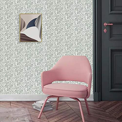 Green Leaves Shelf Liners Green Wallpaper Green Peel and Stick Wallpaper Green Leaves Wall Paper Self Adhesive Modern Natural Leaf Waterproof Removable Leaf Wall Decals Home Decorative 17.7”×78.7”