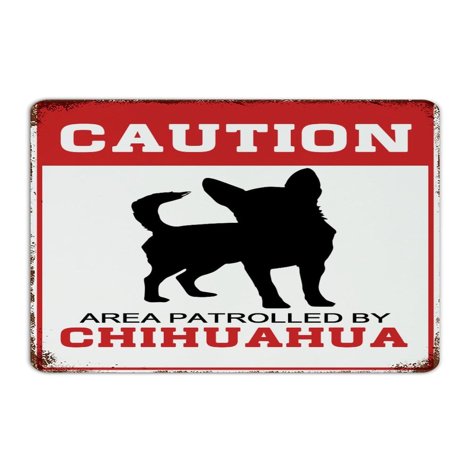 Plaque de garde Chihuahua en métal pour sécuriser avec humour
