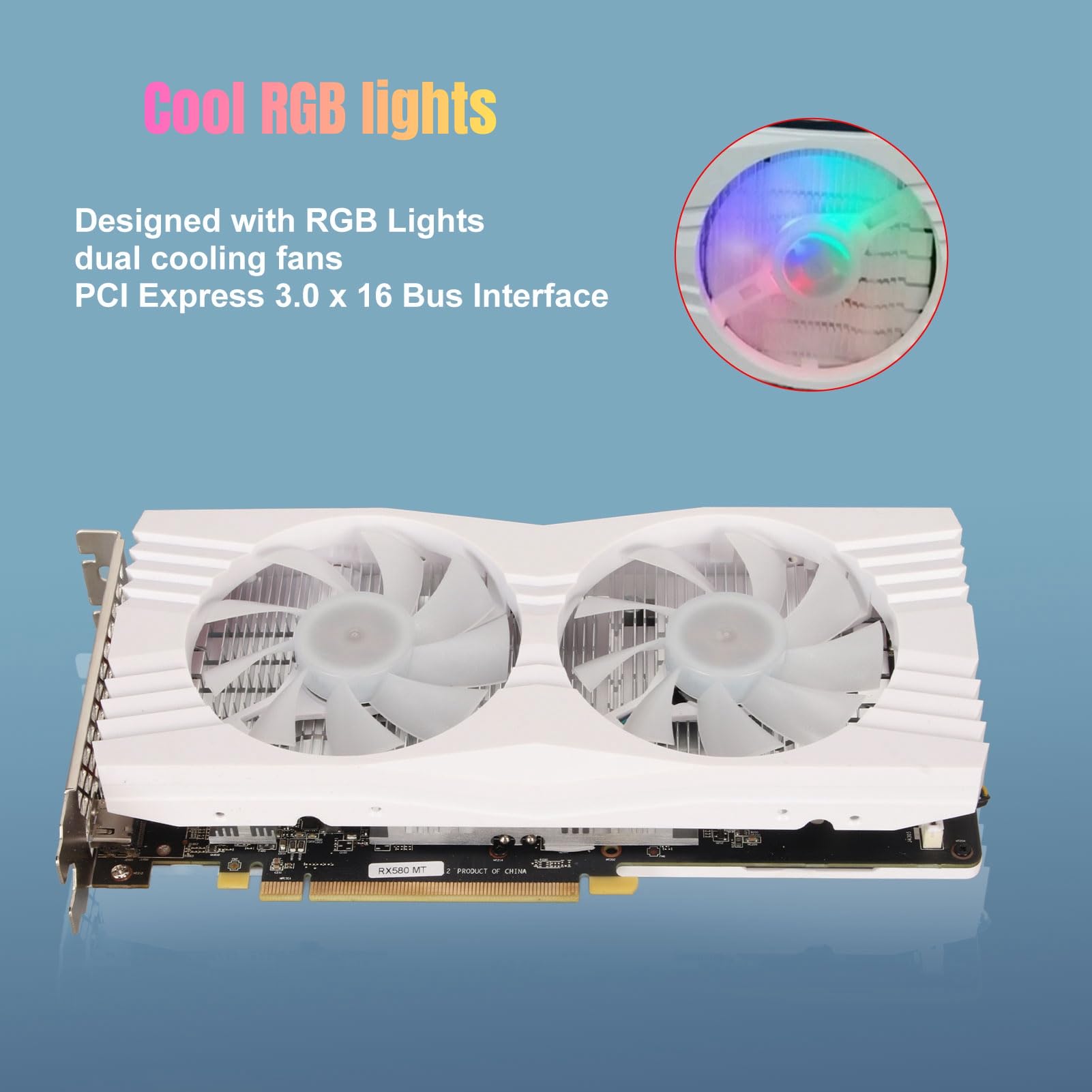 Dual Radeon RX 580 8G GDDR6 Gaming Grafikkarte Büro 256Bit Computer Grafikkarte(AMD) 1284MHz GPU 2048SP PCI Express 3.0×16 für PC Gaming Büro mit 3 x DP,​ 1 x HD-Multimedia-Schnittstelle