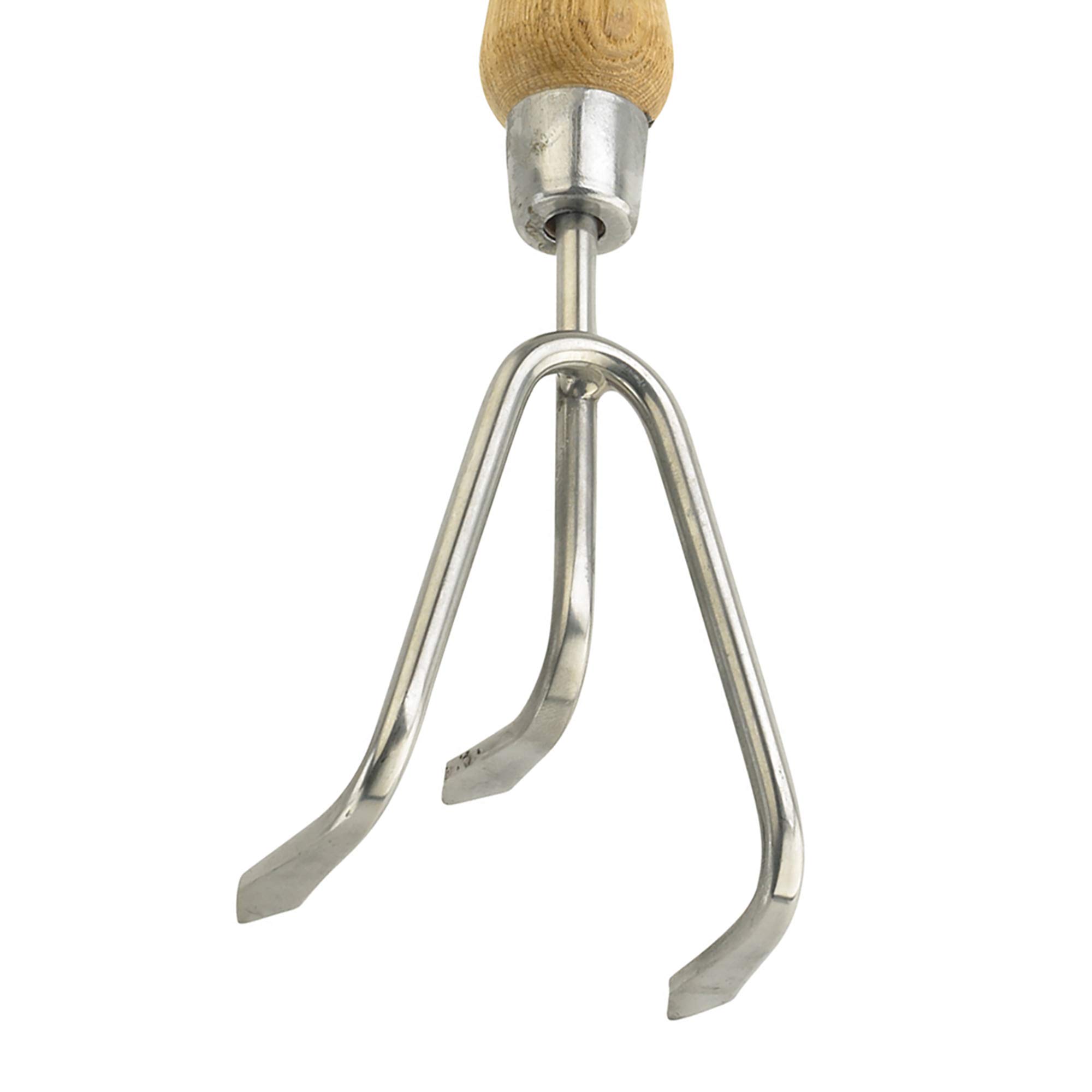 Kent & Stowe Langstiel 3 Zinken-Grubber – Garten-Grubber aus Edelstahl zum Aufbrechen von Böden & 3 Zinken-Grubber – Handgrubber aus Edelstahl zum Aufbrechen verhärteter Böden