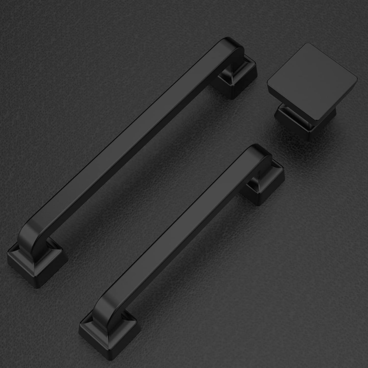 9BUILD 10 Pack 1.2 Inch Matte Black Cabinet Knobs Kitchen Cabinet Knobs Square Cabinet Knobs Zinc Cabinet Hardware Drawer Knobs Dresser Knobs Kitchen Knobs for Cabinets