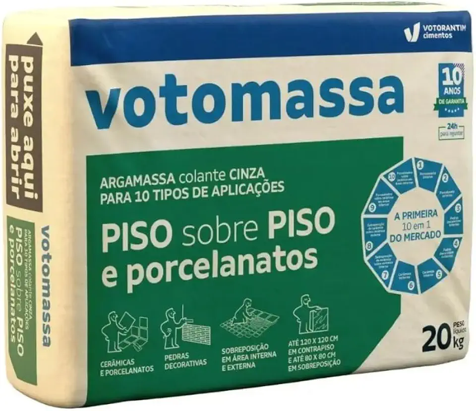 Argamassa Multi Porcelanato Interno Cinza 20kg