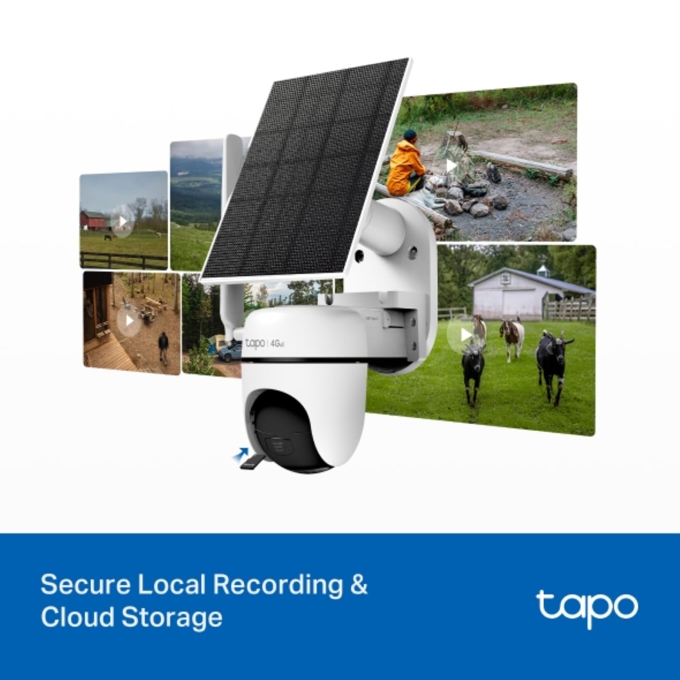 Tapo C615G Kit - Cámara vigilancia WiFi Exterior 360°, 4G y WiFi, 2K, Solar | Detección de Movimiento, Personas, Mascotas y Vehículos. Con Panel Solar. Alarma Luz y Sonido. App Tapo.