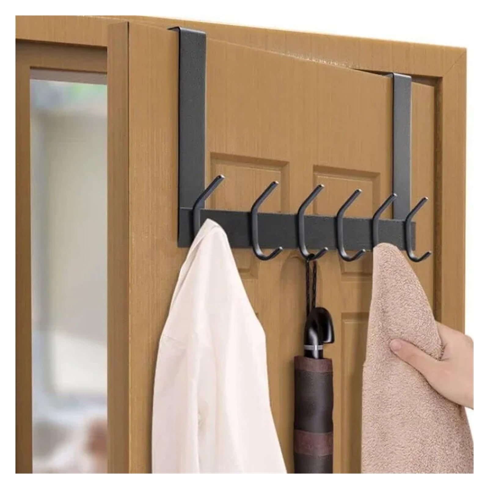 Ganchos para colgar en la puerta Paquete de 2 ganchos for colgar sobre la puerta, resistentes, for colgar abrigos, batas, sombreros, ropa, organizador de baño.