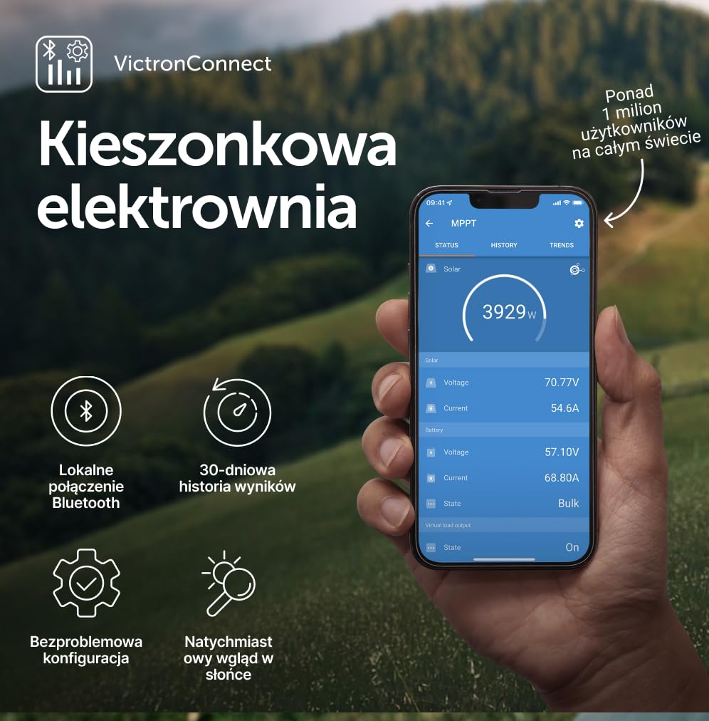 Victron Energy SmartSolar MPPT 250V 60 amp 12/24/36/48-Volt Kontroler Ładowania Słonecznego (Bluetooth) do MC4