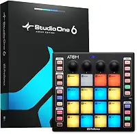 PreSonus Controlador Midi Pad de produção e desempenho ATOM com Studio One Artist e software de gravação Ableton Live Lite