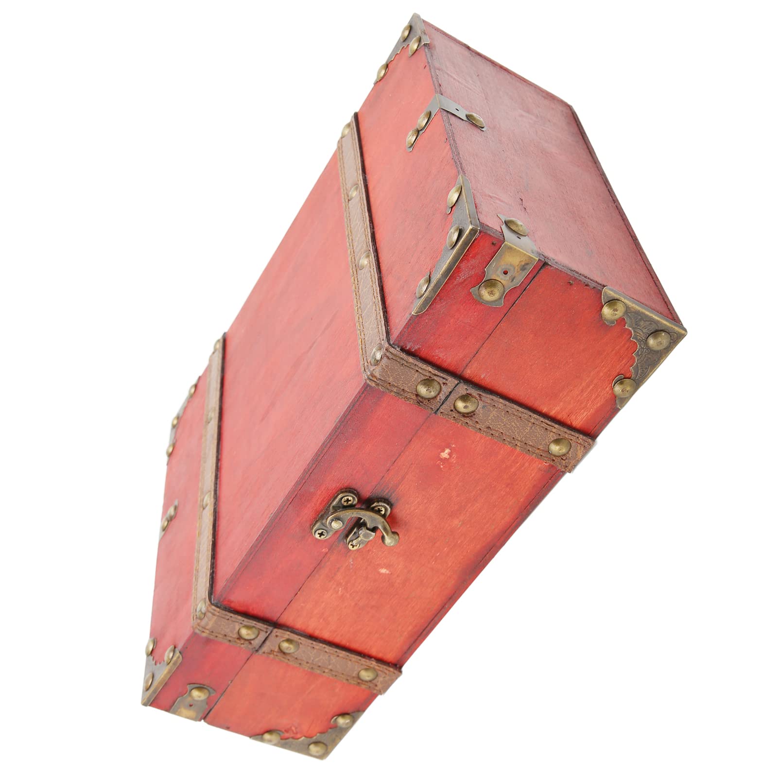 Wedinard Treasure Chest, Beautiful Reinforced Corners Treasure Box Rectangle for Postcards for Stamps (Medium)