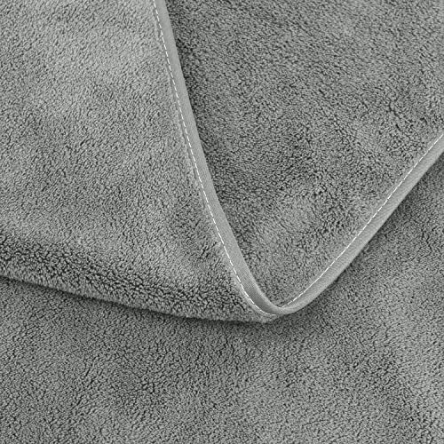 Image of JML Luxury Hotel & SPA Oversized Bath Towels (2 Pack, 40 inchx80 inch) - 350GSM High-Density Fleece Towel Sets - Super Soft and Absorbent, Lint Free, Fade Resistant Extra Large Bath Sheet, Grey