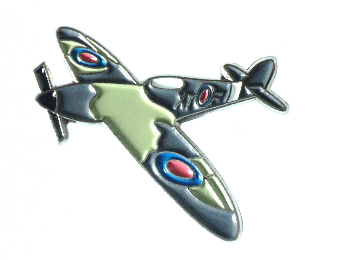 WW2 Spitfire RAF Military Aircraft Metal Enamel Badge Brooch