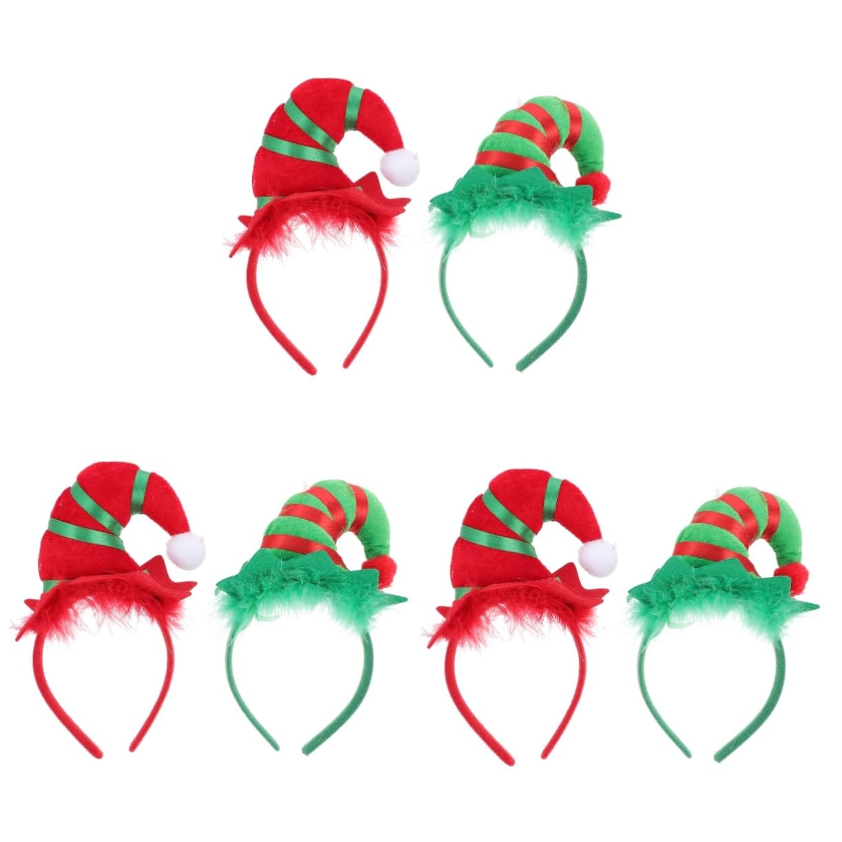 Cabilock 6 Piezas Diadema Navideña Diadema Muñeco Nieve Sombrero Duende Selecciones Muñecas Para Pasteles s Navideñas Tela Árbol Navidad Anillo Pelo