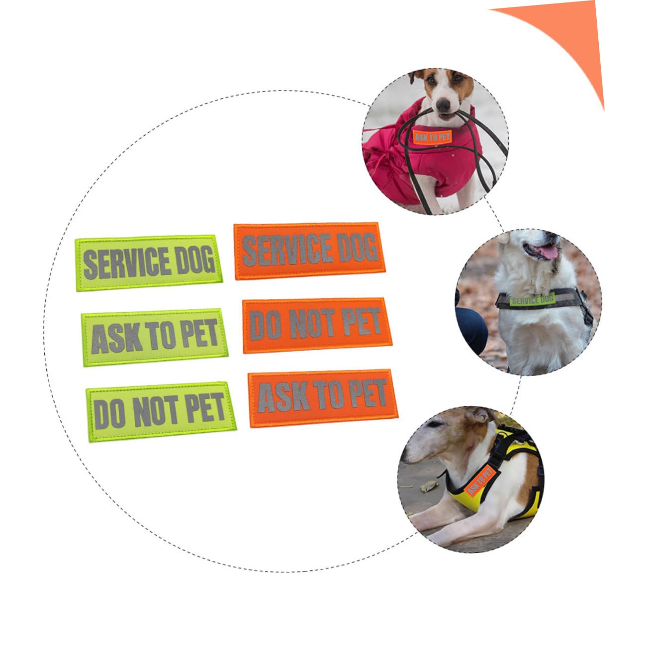 Toddmomy 30piezas Parche Reflectante para Arnés De Perro De Servicio Decorativos y Prácticos Incluye Do Not Pet y Service Dog para Paseos Nocturnos