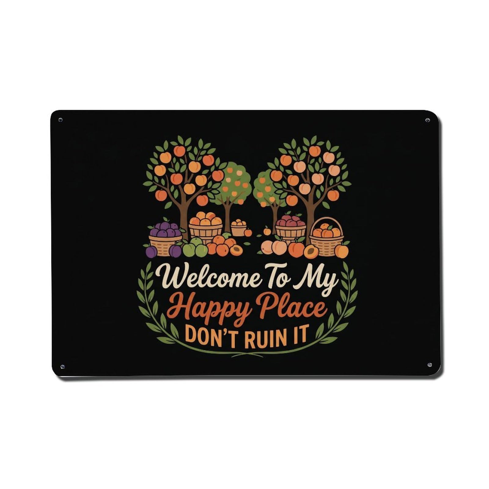 Apricot Orchard Kitchen Humor Metal Tin Sign Plaque Wall Decor for Cafe, Club Bar, Office, Home Garden Metal Poster 8x12Inch
