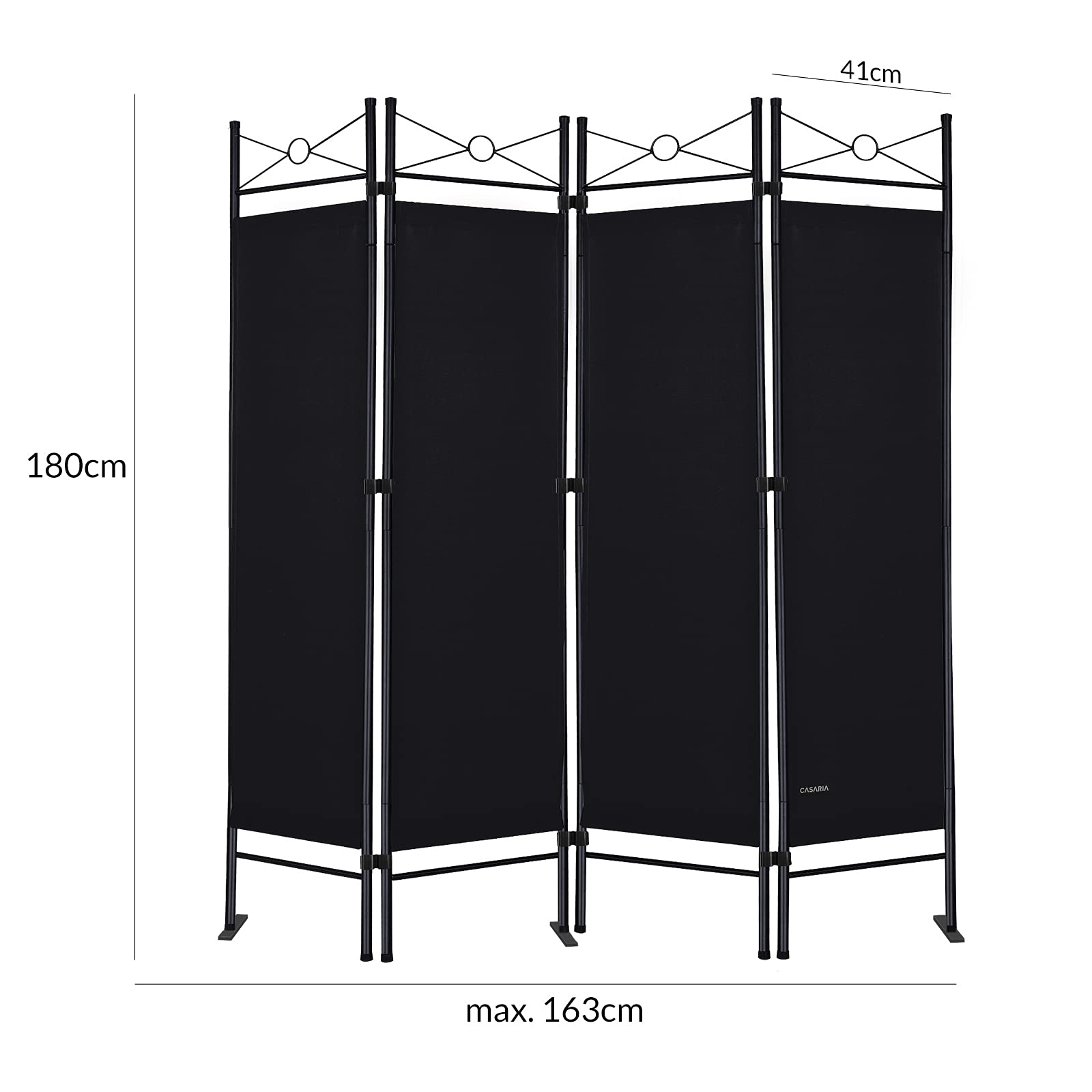 Deuba Room Divider Paravent Lucca 180x163cm 4 Partitions Flexibly