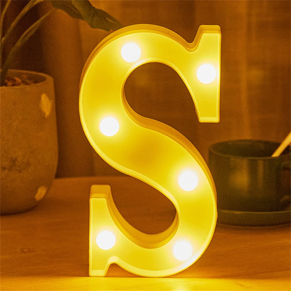 LED Alphabet And Numbers Light Sign Decorations, Lamp for Home Birthday Party Event, Night Lights, Battery Powered Letters And Numbers With Four Hour Timer (S) — image 1