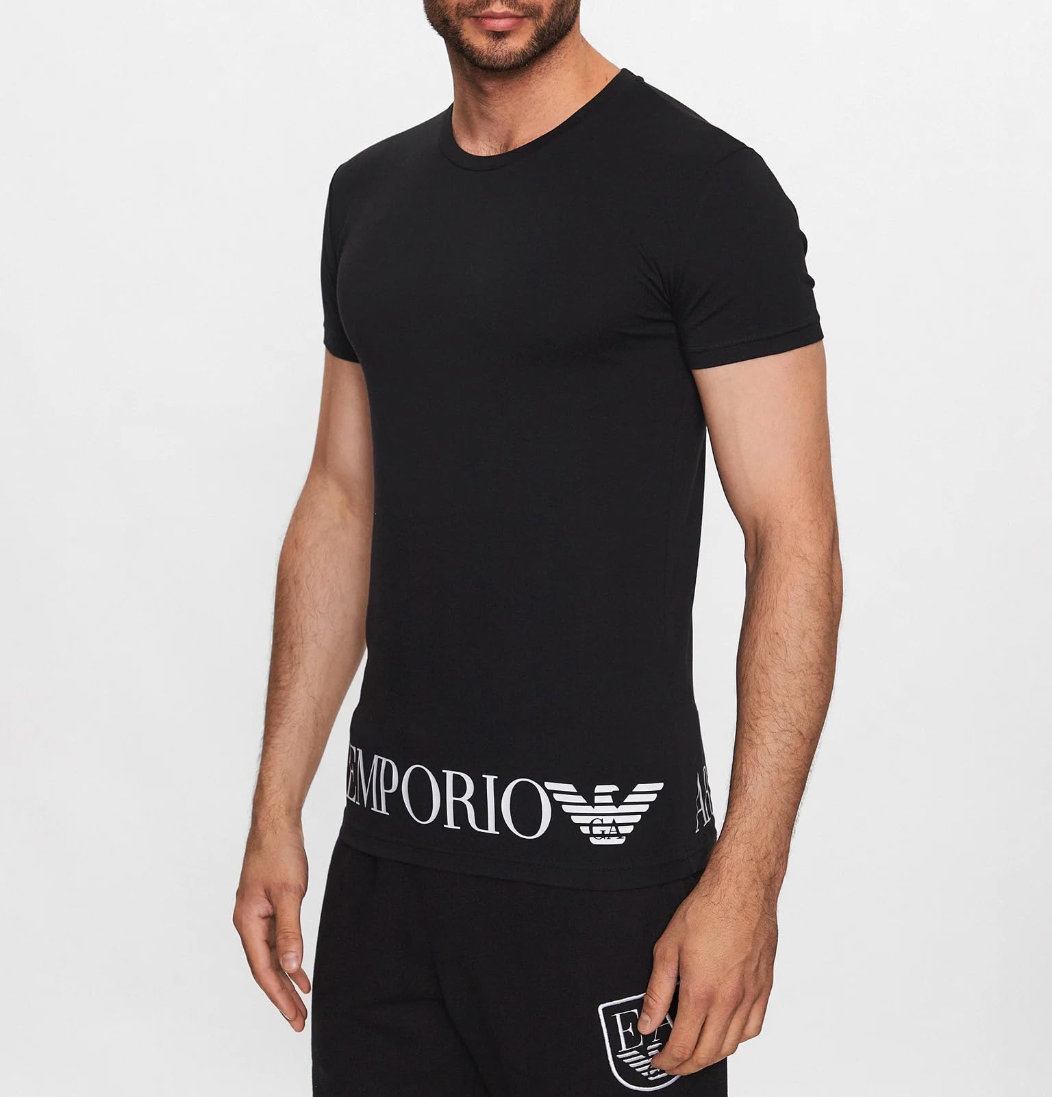 Emporio Armani Maglietta Uomo 111035 3R755, T-Shirt Manica Corta, Girocollo (Nero, XL)