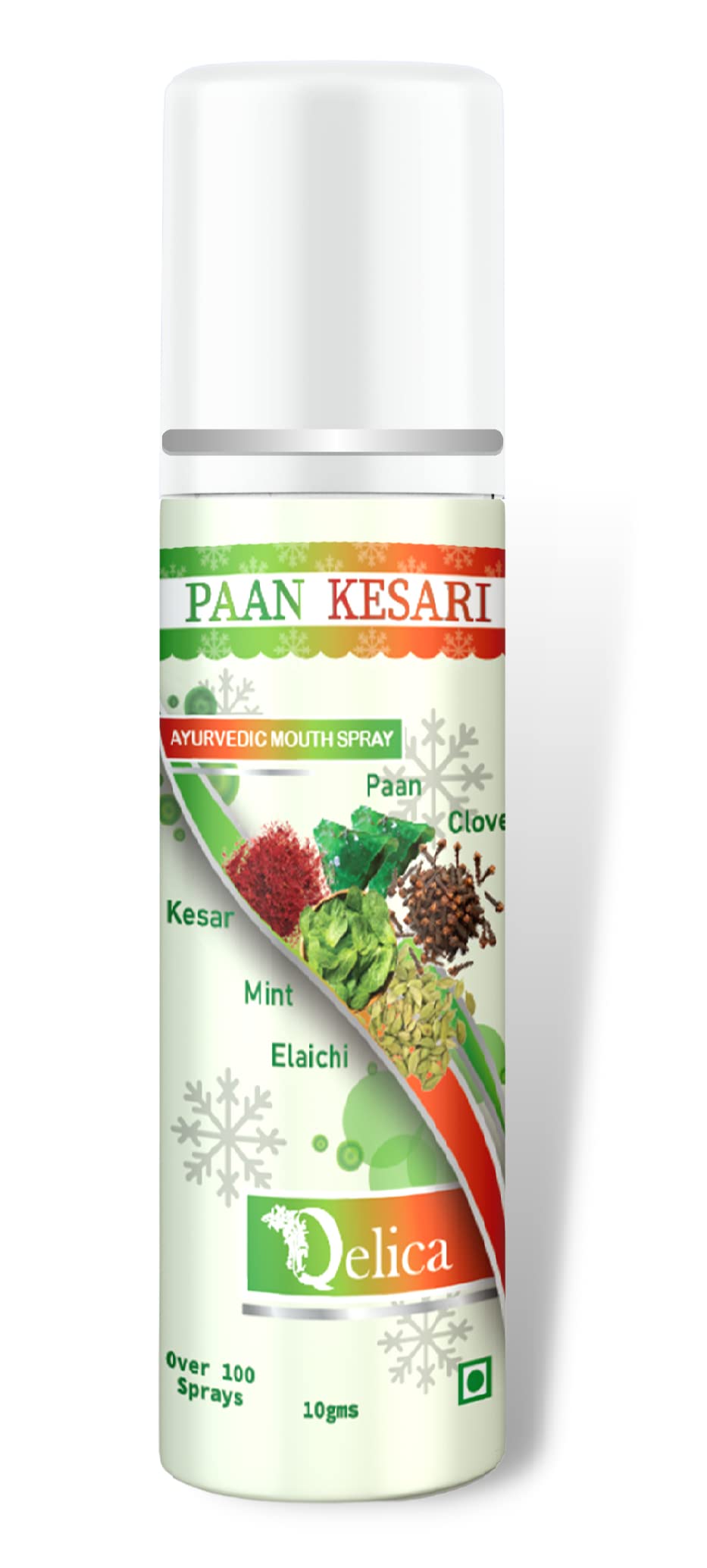 Qelica Paan Kesari Ayurvedic Mouth Spray for Oral Hygiene Fresh Breath 100+ Spray for Men and Women Long Lasting, Pocket Friendly Pure & Natural