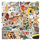 50 calcomanías adhesivas de cultura de Oriente Medio, perfectas para botellas de agua, funda de teléfono, laptop, tabletas, monopatín, ninguno tóxico para niños, calcomanías creativas