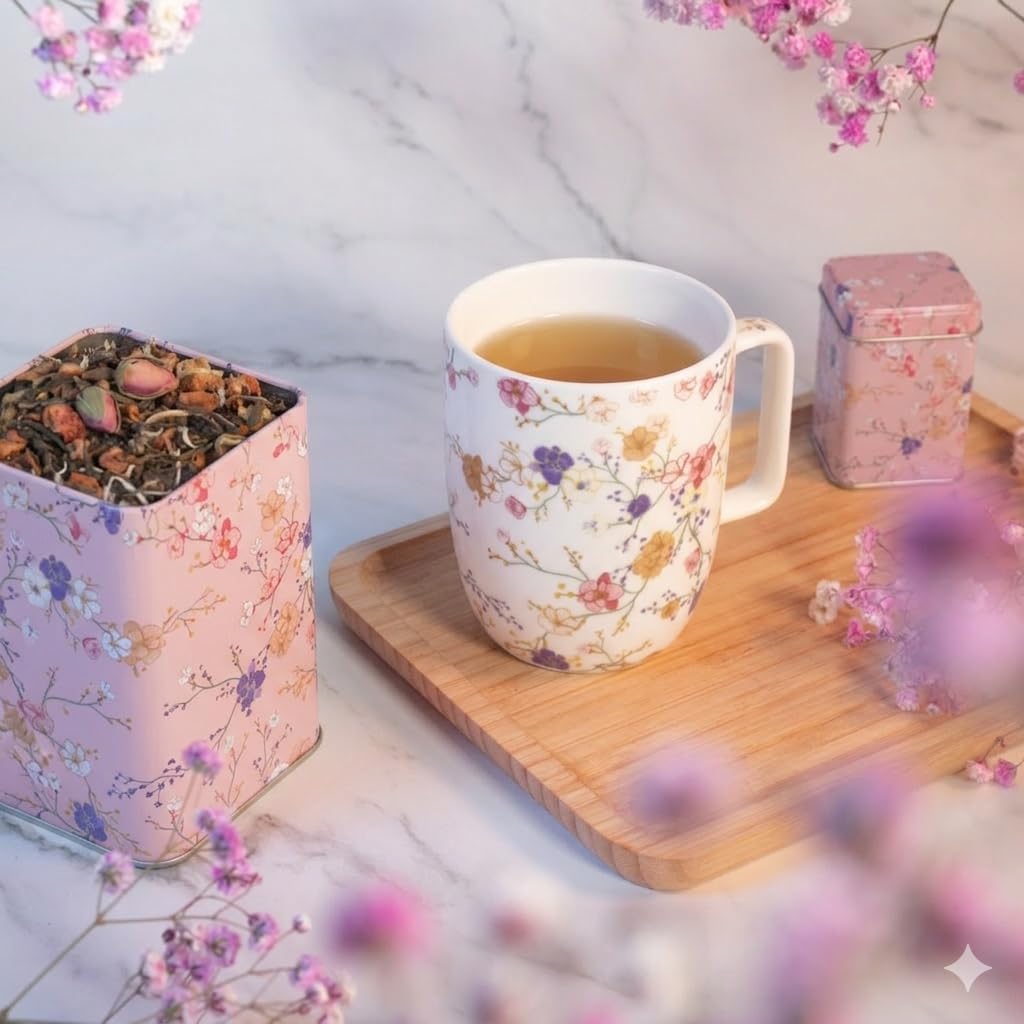 TEA SHOP - Té Blanco Sakura Beauty Blend 100g - 50 Tazas - Formato a Granel - White Tea - En Hojas - Mezcla con Verde - Beauty y Digestivo