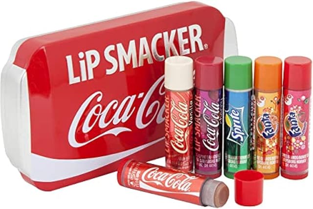 Lip Smacker - Coca-Cola Tin Collection - Set of Lip Glosses for Kids in Assorted Flavours - Sweet Gift in a Collectible Iconic Coca-Cola Tin - Gift Pack of 6