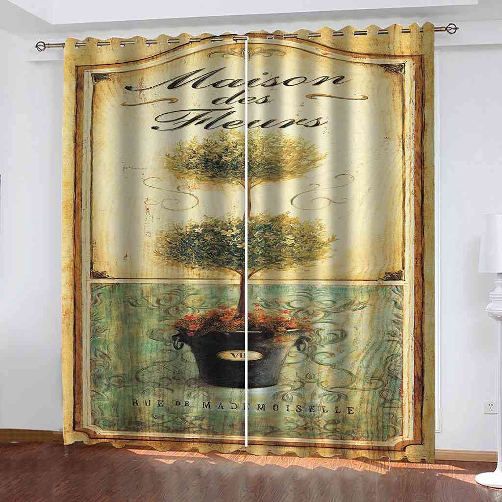 Rideau chambre occultant 200x160 avec oeillets rideau isolant thermique motif 3D salon