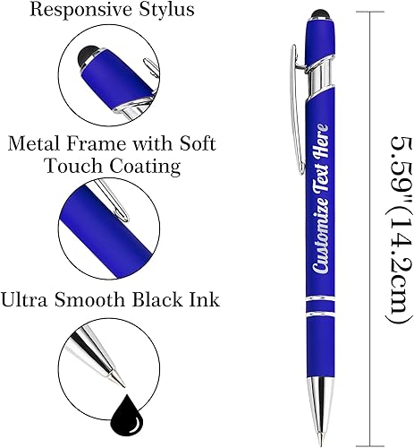 Miniatura 3 de Hasta 500 bolígrafos personalizados a granel con logotipo de mensaje de nombre comercial, bolígrafos grabados personalizados con lápiz óptico