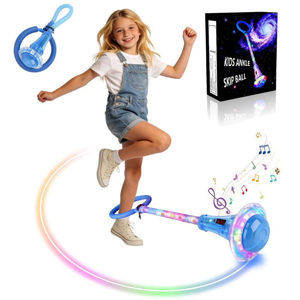 Anyingkai Shine Bola de Salto de Tobillo,Plegable Anillo de Salto Intermitente,Colorida Flash Bola de Salto,Colorida Anillo de Salto de Tobillo,LED Saltar Bola para Niños (Azul - C) en oferta en Amazon