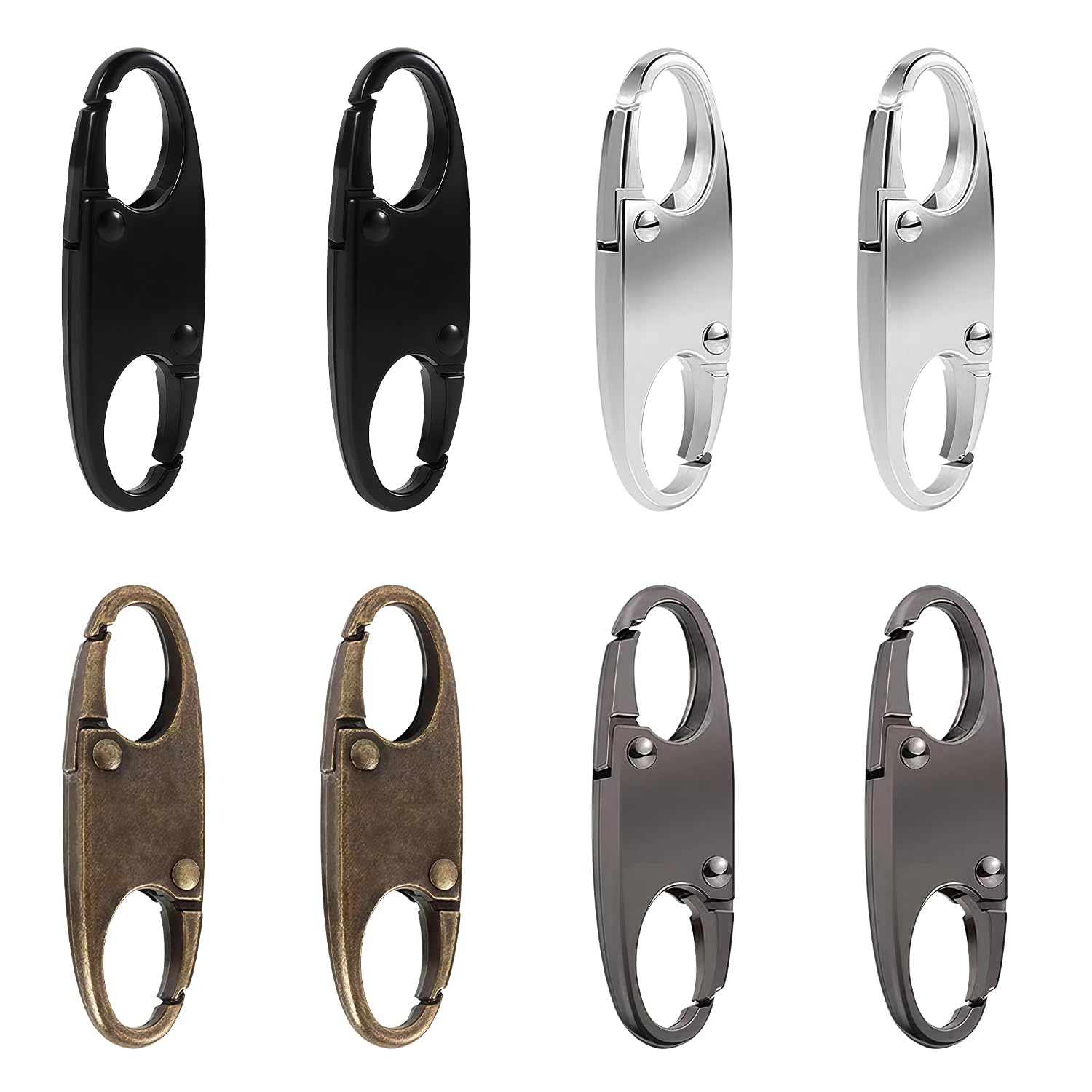 Paquete de 8 Clips con Cremallera pequeños en Forma de S | Mini mosquetón antirrobo de Doble Cara para Bloqueo de Cremalleras de Mochilas, Camping, Pesca, Viajes y Deportes al Aire Libre — view 8