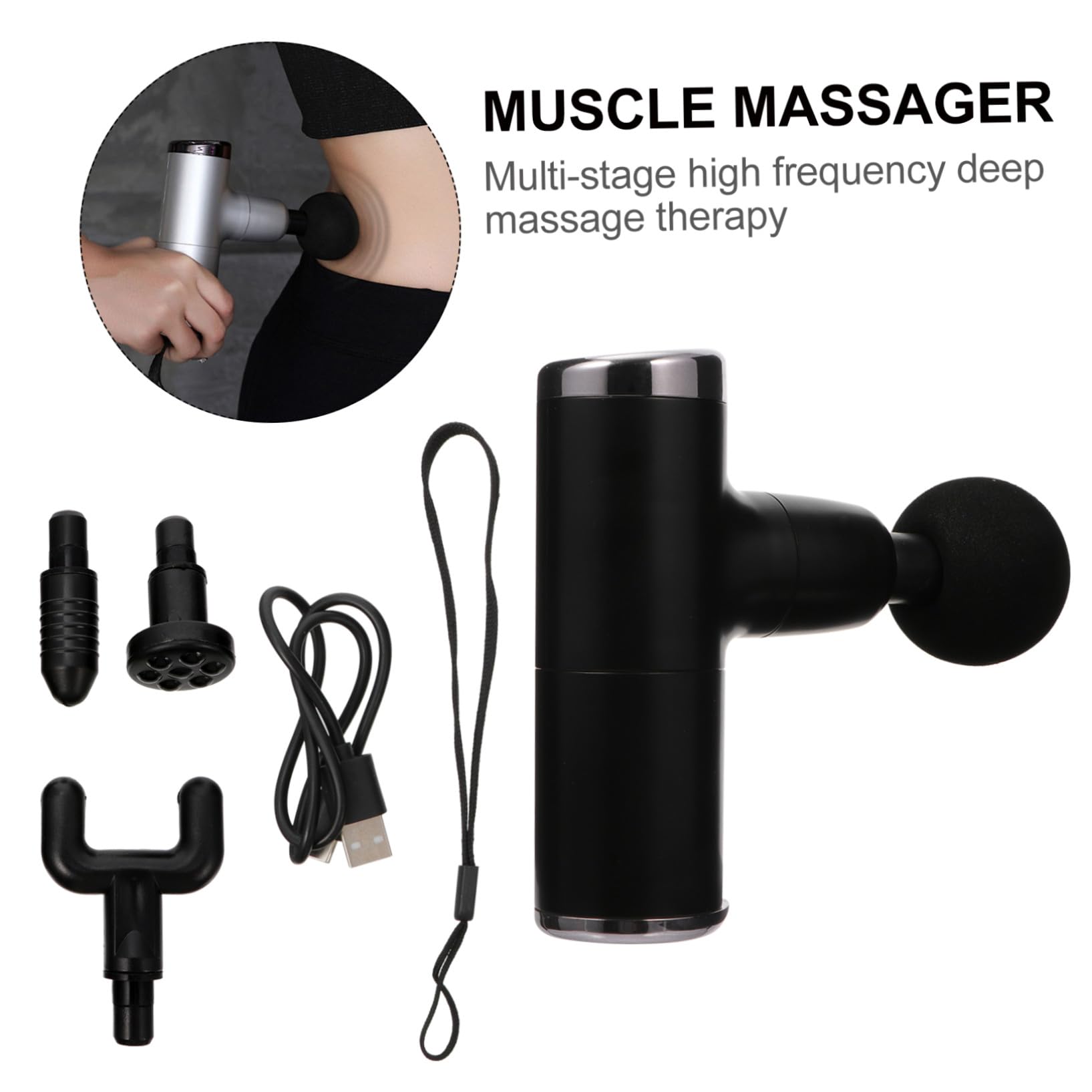 Beavorty Dispositivo De Masaje 2000mah Usb Masajeador Fascia Masajeador Muscular Herramienta De Relajación