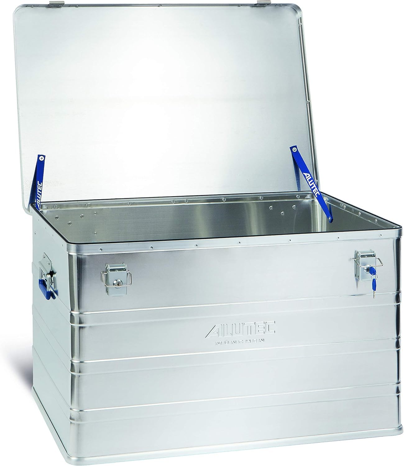 ALUTEC Classic 186 pudełko aluminiowe (pojemność 186 l, wymiary wewnętrzne (dł. x szer. x wys.) 760 x 530 x 462 mm/wymiary zewnętrzne (dł. x szer. x wys.) 785 x 565 x 482 mm, pudełko do przechowywania