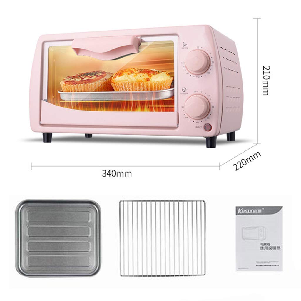 Mini forno da 12 l, temperatura regolabile 0-230 ℃ e timer da 60 minuti, a tre strati, cottura per la casa, multi-funzione, forno elettrico completamente automatico, cottura torte, pane, pizza con