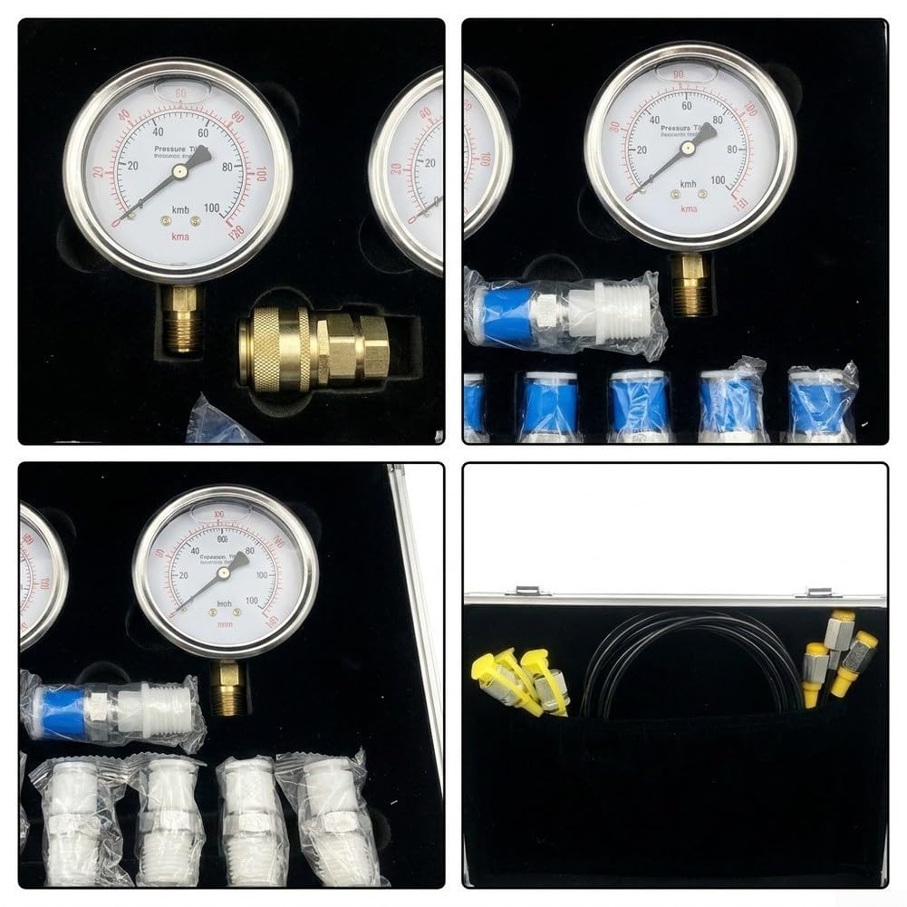 Kit para prueba Presión Hidráulica Excavadora 3 Manómetros Kit(9head hydraulic unit)