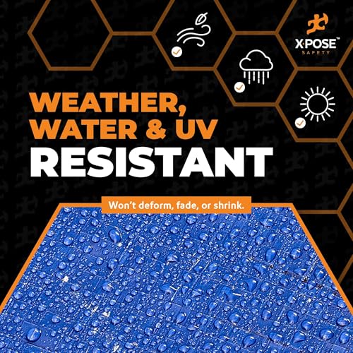 Image of Xpose Safety 12' x 12' Heavy Blue /Brown Tarp - Waterproof - 7 Mil Weatherproof Camping Tarp for Tent, Rain, Wind & Sun - Plastic Tarpaulin Cover Outdoor for Roof, Trailer, RV, Car, Boat
